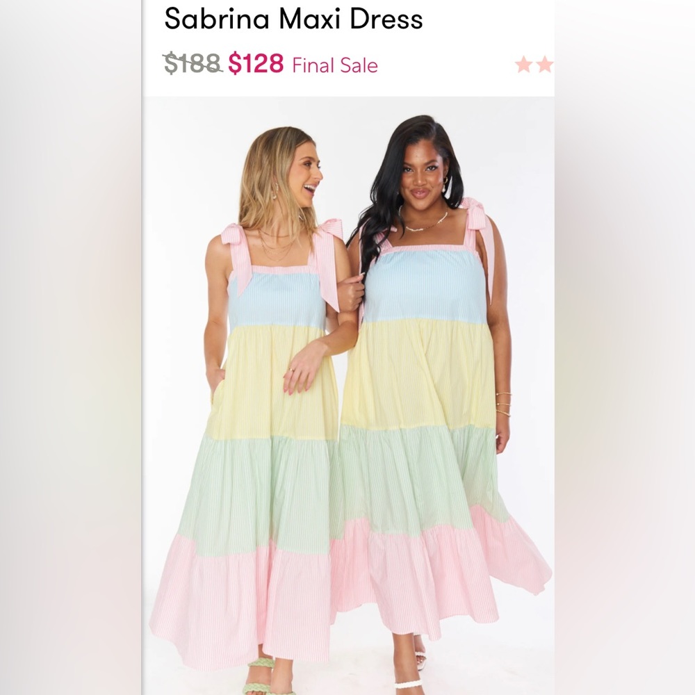 Show Me Your Mumu NWT Sabrina Maxi Dress in Mixed Easter Stripe, size 1X